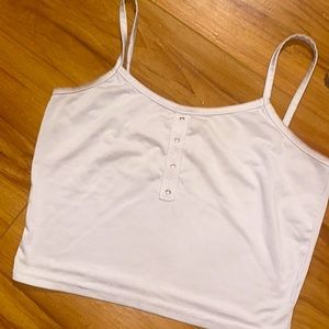 sheer white cropped tank top 🌟